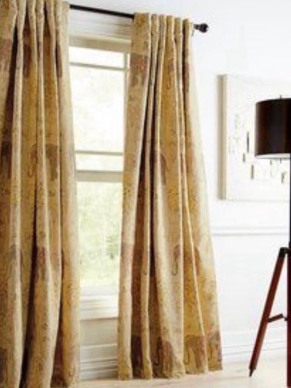 Rare Pier One Elephant Tapestry lined curtains, A Set of 4, 54” x 84” - Picture 4 of 6